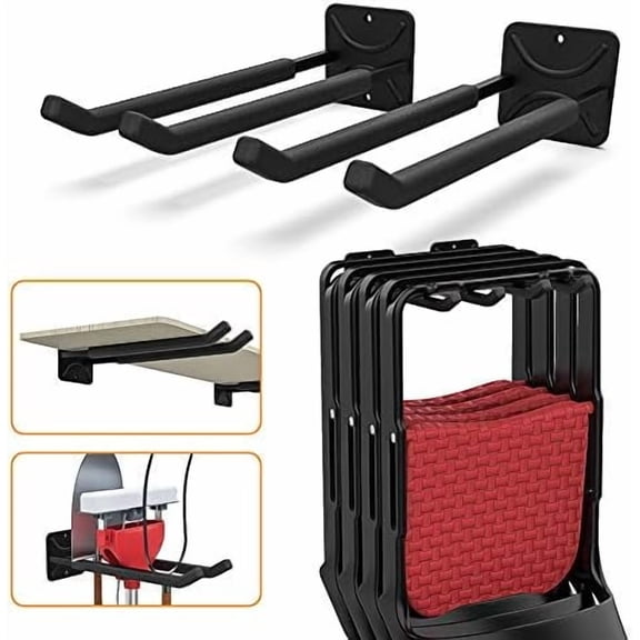 Garage Hooks Heavy Duty Tool Organizer, Wall Mount Hanger Rack Garage Storage Utility Hooks for Car Tires, Ladders, Chairs, Strollers, Power Tools, Garden Tools (2 Pack, 12.4" Hook)