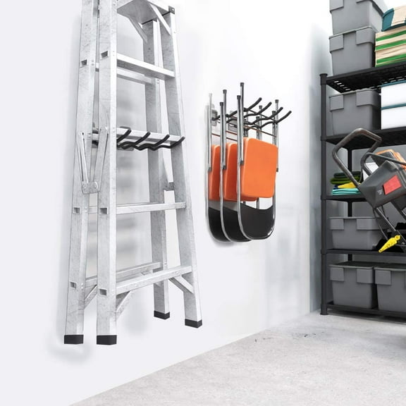 Garage Hooks Tool Organizer, 4 Pack Heavy Duty Steel 12" Wave Hooks, Wall Mount Garage Storage Utility Hook for Car Tires, Ladder, Chairs, Power Tools, Garden Tools