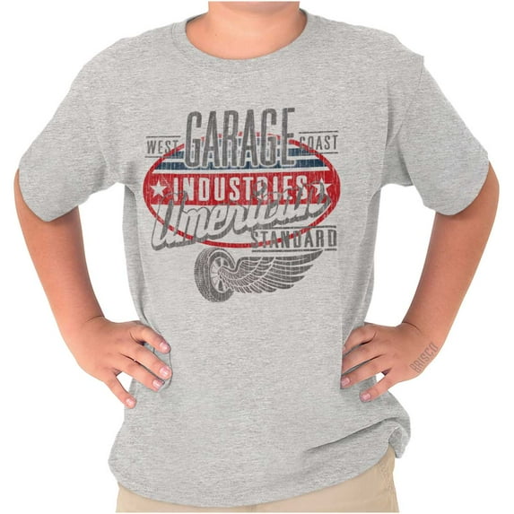 Garage Industries American Standard Crewneck T Shirts Boy Girl Teen Brisco Brands XS