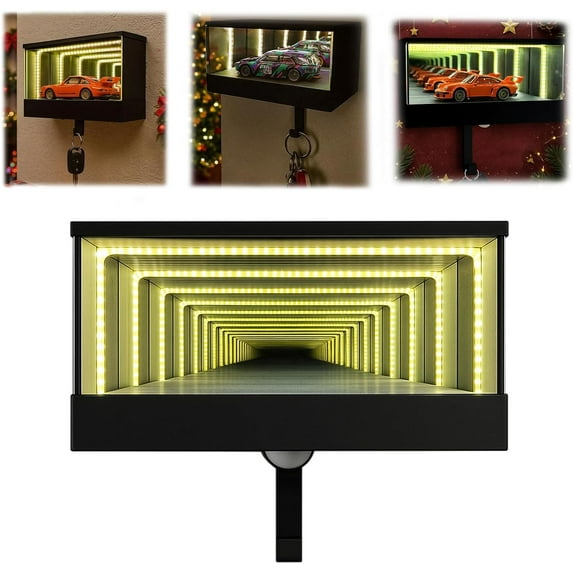 Garage Keychain Hanger, Stylish LED Infinity Design, 25x12cm, Car Key Holder, LED Key Hanger, Functional Wall Mounted Rack, for Entryways, Garages, Or Outdoor Gates