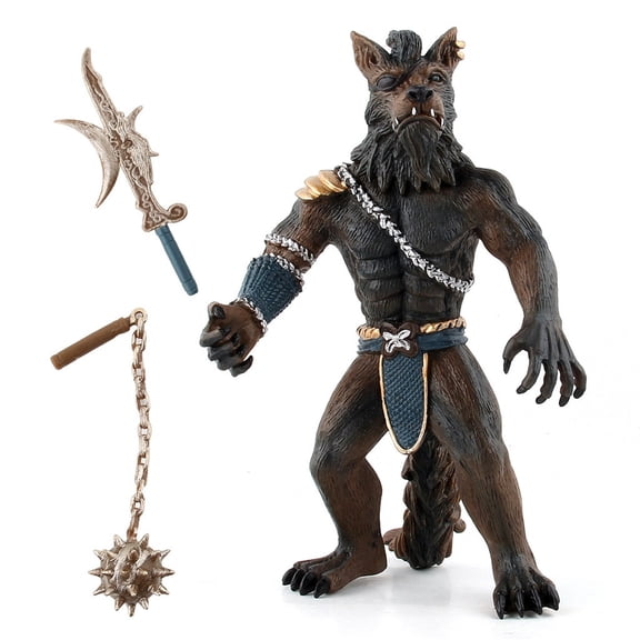 Garage Kits Toy Figurine Educational Jungle Werewolf Model for Displays and Play, Brown