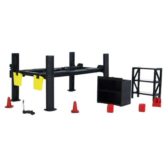 Garage Lift Set Model Car Garage Repair Shop Decor Accessory Lifelike PP Material for Miniature Scene Hobby Collectors