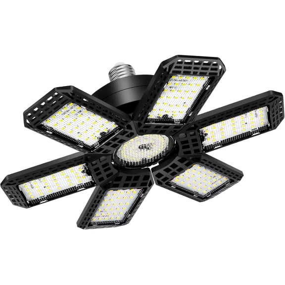 Garage Light 1  , 200W 20000LM 6500K  Shop Lights,  Garage Ceiling Lights with 6+1 Adjustable Panels for Basement, Barn, Warehouse, Attic, Garage Lighting Support E26/E27 Socket