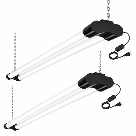 Garage Lights, 2-Pack Black LED Ceiling Fixtures for Garage and Workshop