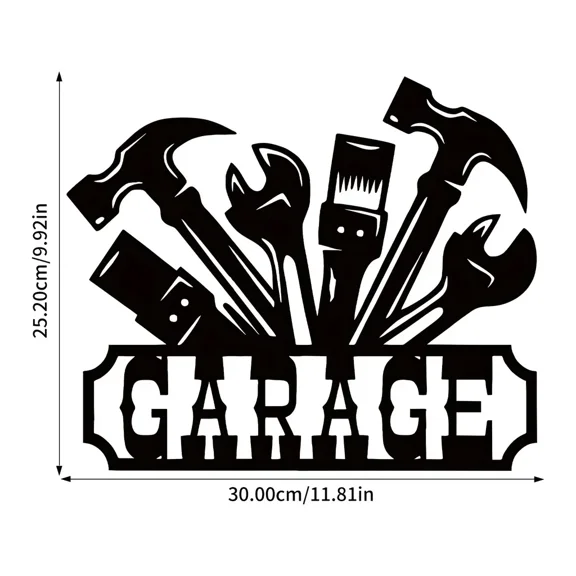 Garage Metal Wall decoration, Unique Garage Sign Wall Decor Plaque Art Geometric Bedroom Ornaments Cut Out for Christmas Decor