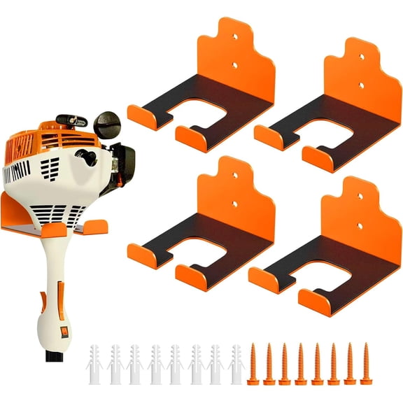 Garage Organizer Trimmer Rack,Garden Power Tool Hanger,4Pack,Orange
