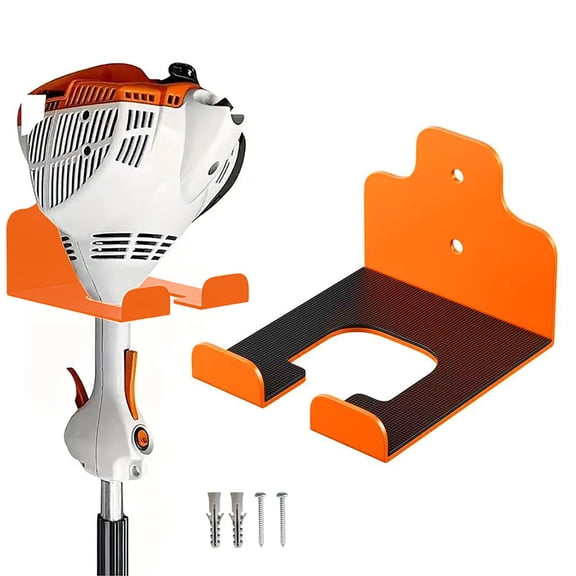 Garage Organizer Trimmer Rack, Garden Power Tool Hanger Weed Whackers Holder Wall Mounted for Grass Trimmer, Hedge Trimmer, Garage Trimmer, Garden Tools,1 Pack(Orange)