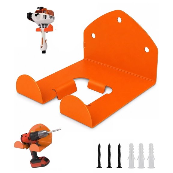 Garage Organizer Trimmer Rack, Wall Mounted Garden Power Tool Hanger for Grass Cutter, Hedge Tool, Weed Whacker, Lawn Equipment, Space Saving Metal Holder for Shed Workshop Utility Room