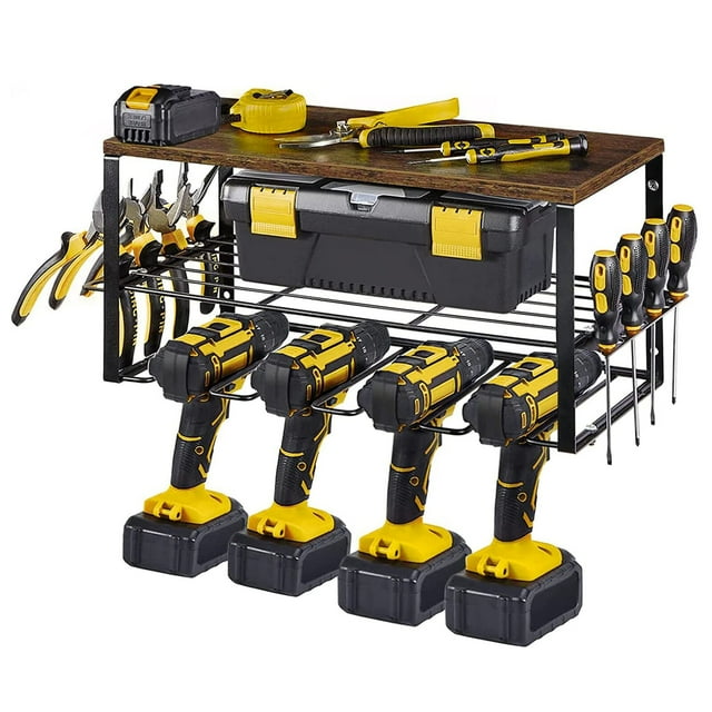 Walmart Heavy-Duty Wall Mount Drill Holder Rack, Garage Power Tool ...