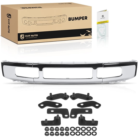 Garage-Pro Bumper KIT Compatible: Ford F-250 Super Duty 2008-2010, F-350 Super Duty, F-450 Super Duty, F-550 Super Duty Chrome Front