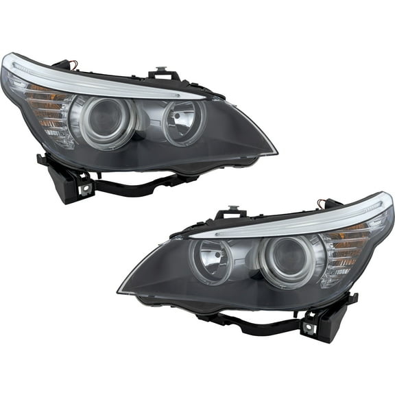 Garage-Pro Driver and Passenger Side Headlight for BMW 528i Base 2008-2010 Halogen With bulb(s) Standard Halogen, Optional HID Replaces# 63127177732 63127177731