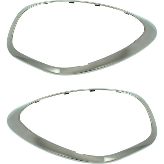 Garage-Pro Driver and Passenger Side Headlight Bezel Set of 2 Compatible with 2011-2016 Mini Cooper Countryman & 2013-2016 Cooper Paceman Chrome Interior