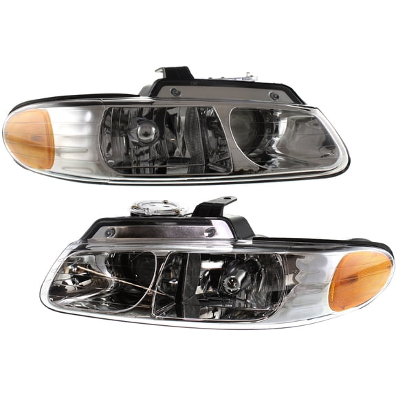 Garage-Pro Driver and Passenger Side Headlight for Dodge Grand Caravan 2000 Also Fits Chrysler Town & Country Halogen With bulb(s) For Models With Quad Lights Replaces# 4857151AD 4857150AD