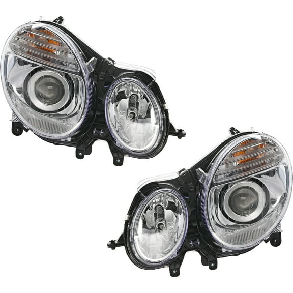 Garage-Pro Driver and Passenger Side Headlight for Mercedes Benz E350 4Matic Base 2007-2009 Halogen With bulb(s) Sedan & Wagon, Built From June 30 2006, For Models Without Premium Package