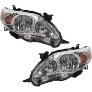 Garage-Pro Driver and Passenger Side Headlight for Toyota Corolla 2011-2013 Halogen With bulbs North America Built Vehicle Replaces# 8111002B50 8115002B50