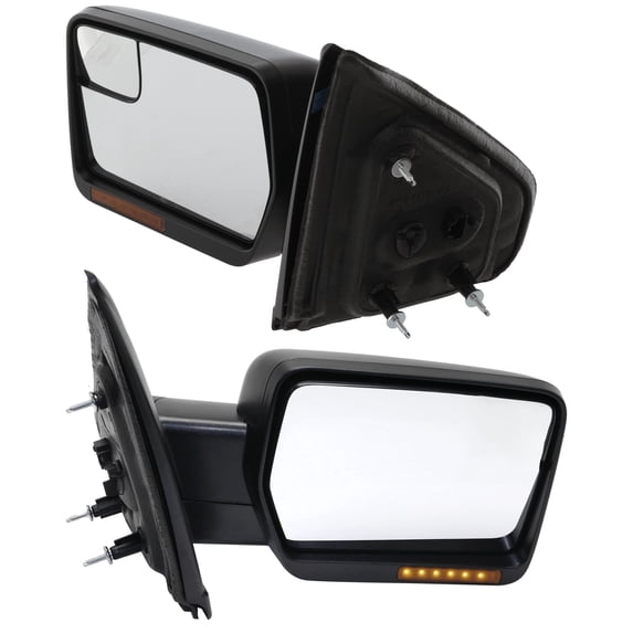 Garage-Pro Driver & Passenger Side Power Heated Mirrors for Ford F-150 2011-2014 Manual Fold With Signal Light; Without Blind Spot Monitor, Memory & Puddle Lamp Textured