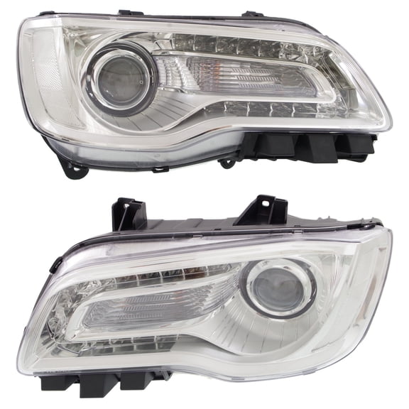 Garage-Pro Driver and Passenger Side Headlight for Chrysler 300 2015-2017 Halogen With bulb(s) Replaces# 68196276AD 68196277AD