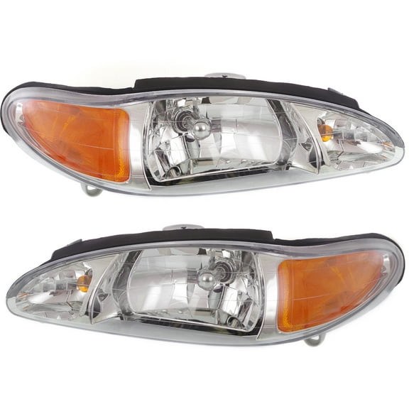 Garage-Pro Driver and Passenger Side Headlight for Ford Escort 1997-2002 Halogen With bulb(s) Sedan & Wagon Replaces# XS4Z13008BA XS4Z13008AA