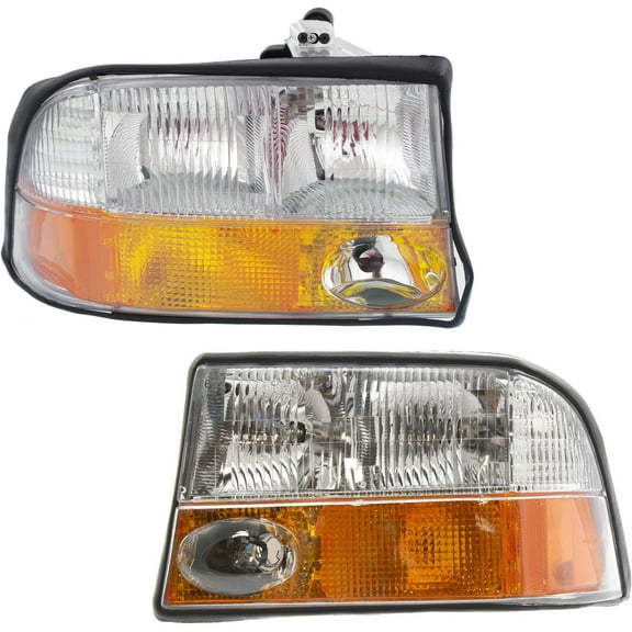 Garage-Pro Driver and Passenger Side Headlight for GMC Sonoma 1998-2004 Also Fits Oldsmobile Bravada Halogen With bulb(s) Replaces# 16526225 16526226