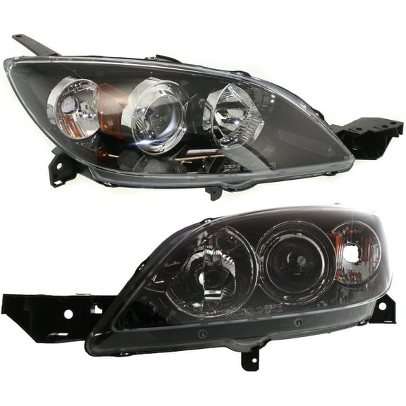 Garage-Pro Driver and Passenger Side Headlight for Mazda 3 2004-2009 Halogen Without bulb(s) Hatchback Replaces# BN8F510L0E BN8F510K0E