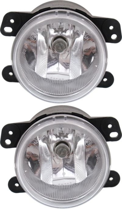 Garage-Pro Front Fog Light Set of 2 Compatible With 2010-2020 Dodge Journey, Fits 2010-2022 Jeep Wrangler OE comparable Halogen With bulbs Driver and Passenger Side CAPA