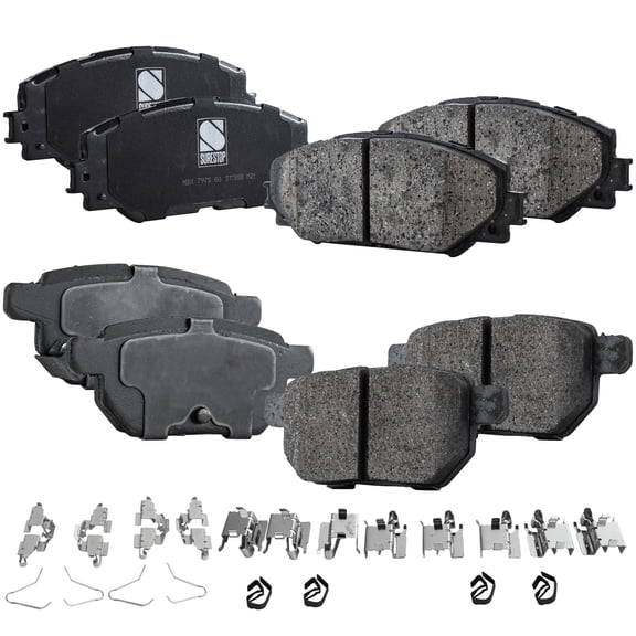 Garage-Pro Front and Rear Ceramic Disc Brake Pads Set Replacement for Toyota Corolla 2009-2019 Replaces# 0446502220,0446502240,044650R010,0446542160,0446542200