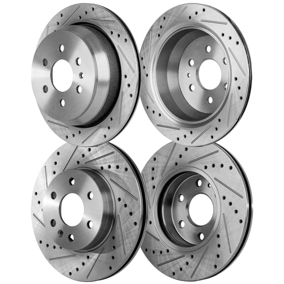 Garage-Pro Front and Rear Cross-Drilled/Slotted Vented Disc Brake Rotor Replacement for Chevrolet Colorado 2015-2020 GMC Canyon 2015-2020