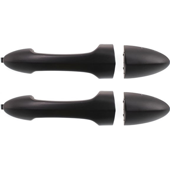 Garage-Pro Rear Exterior Door Handle Compatible with 2000-2007 Ford Focus and 2001-2007 Ford Escape Smooth Black, with Cap, Cover, Pad and Handle, Set of 2, Driver and Passenger Side