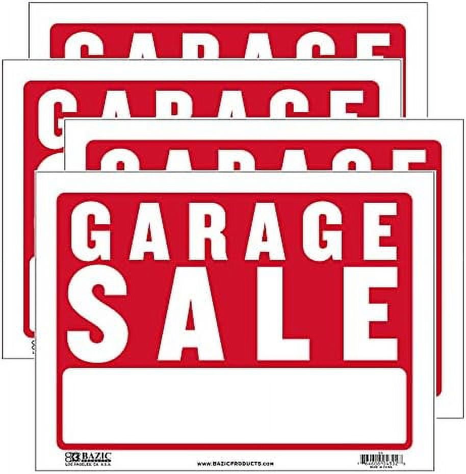 Garage Sale Sign 9"X12", Plastic Signs For Sale Yard Sale Store