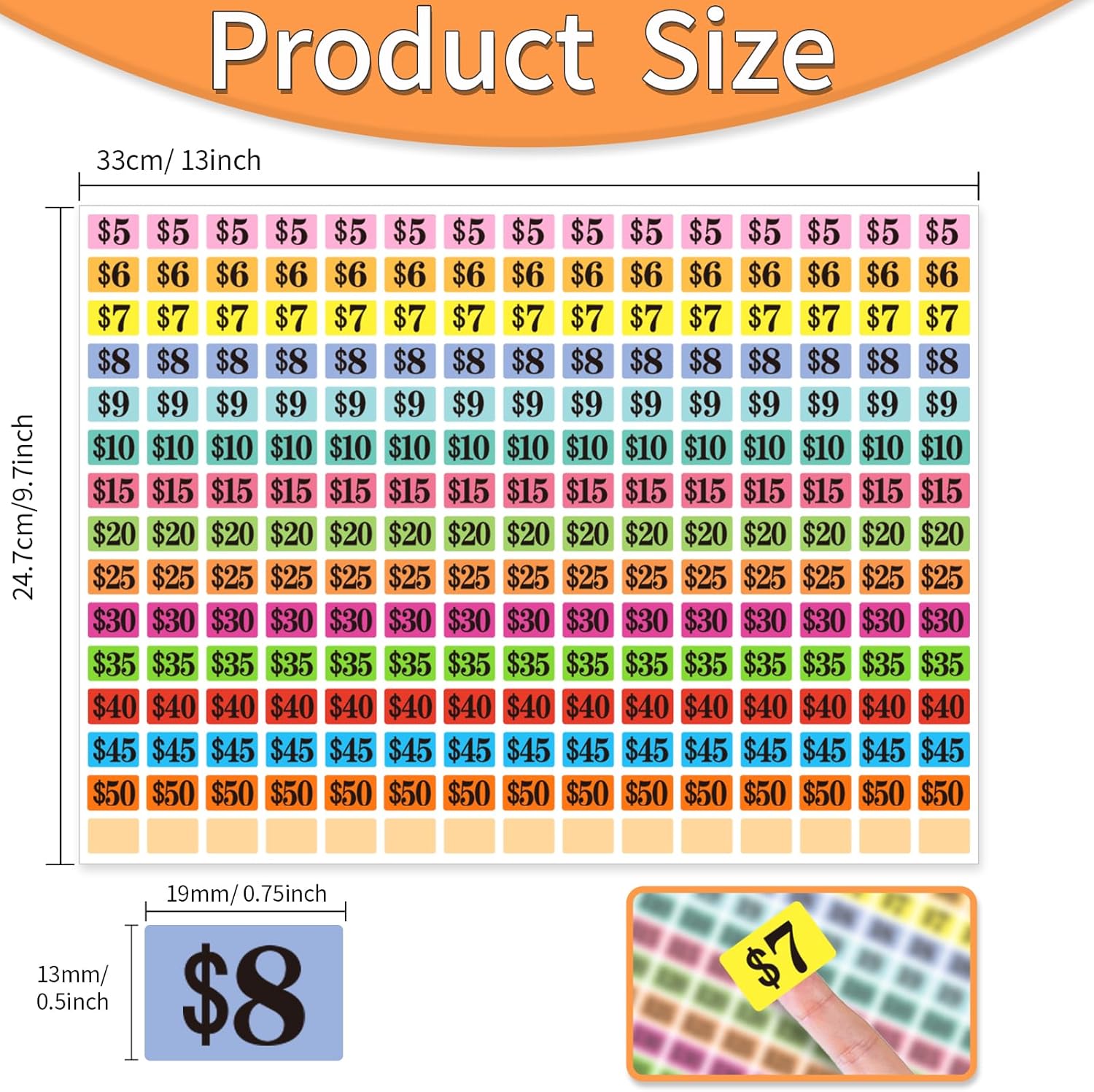 Garage Sale Stickers,4050 Pcs 1/2" X 3/4" Yard Sale Price Stickers