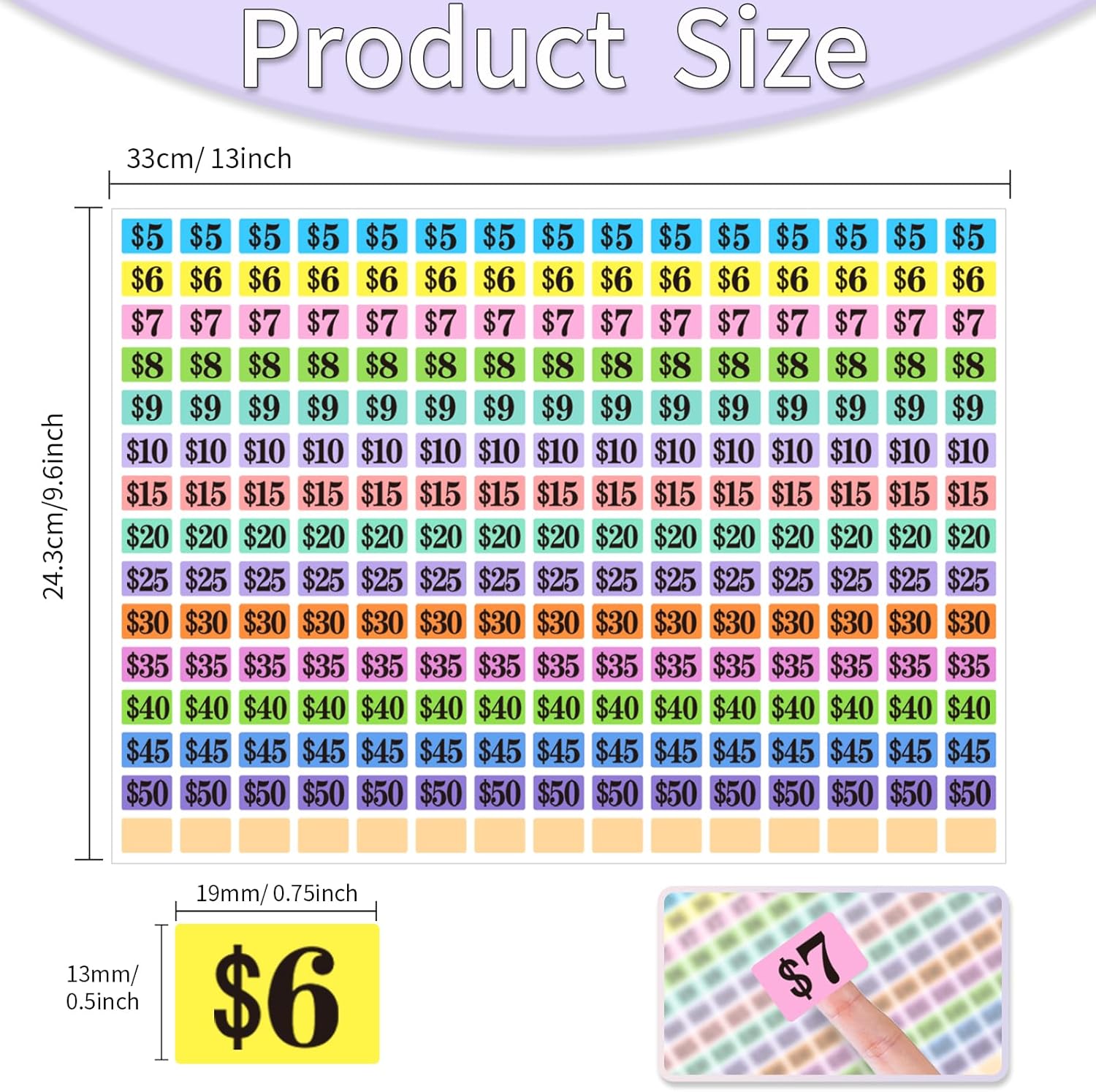 Garage Sale Stickers,4050 Pcs 1/2" X 3/4" Yard Sale Price Stickers