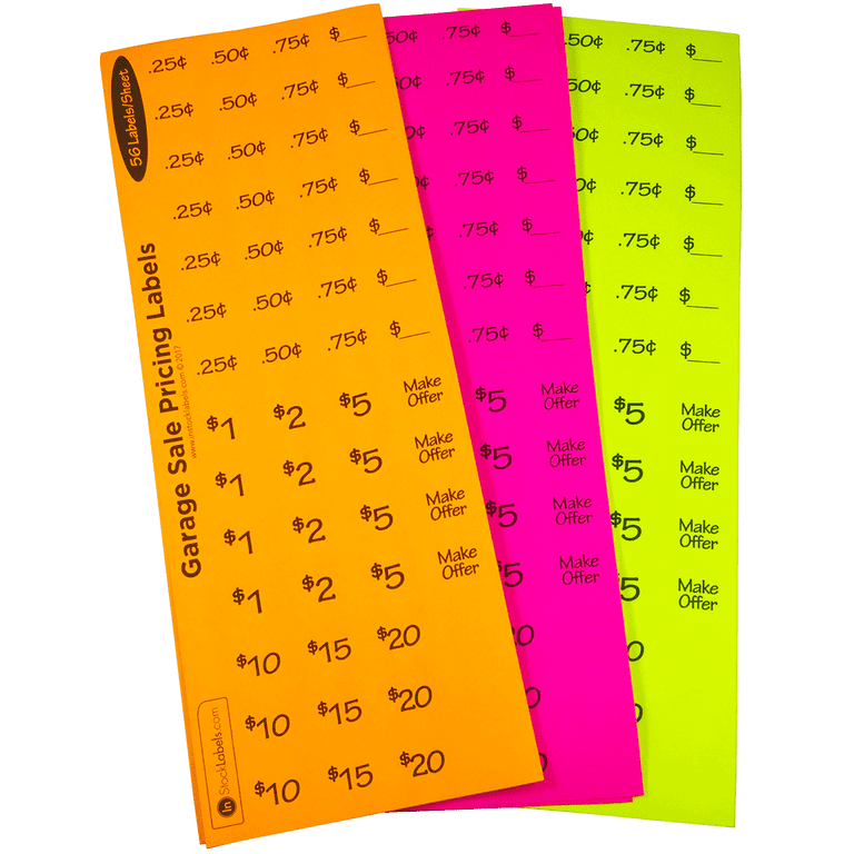 Dreecy 1920 PCS Yard Sale Price Stickers Garage Sale Pre-Priced Pricing  Labels 3/4 Diameter Flea Market Pre-Printed Pricing Stickers for