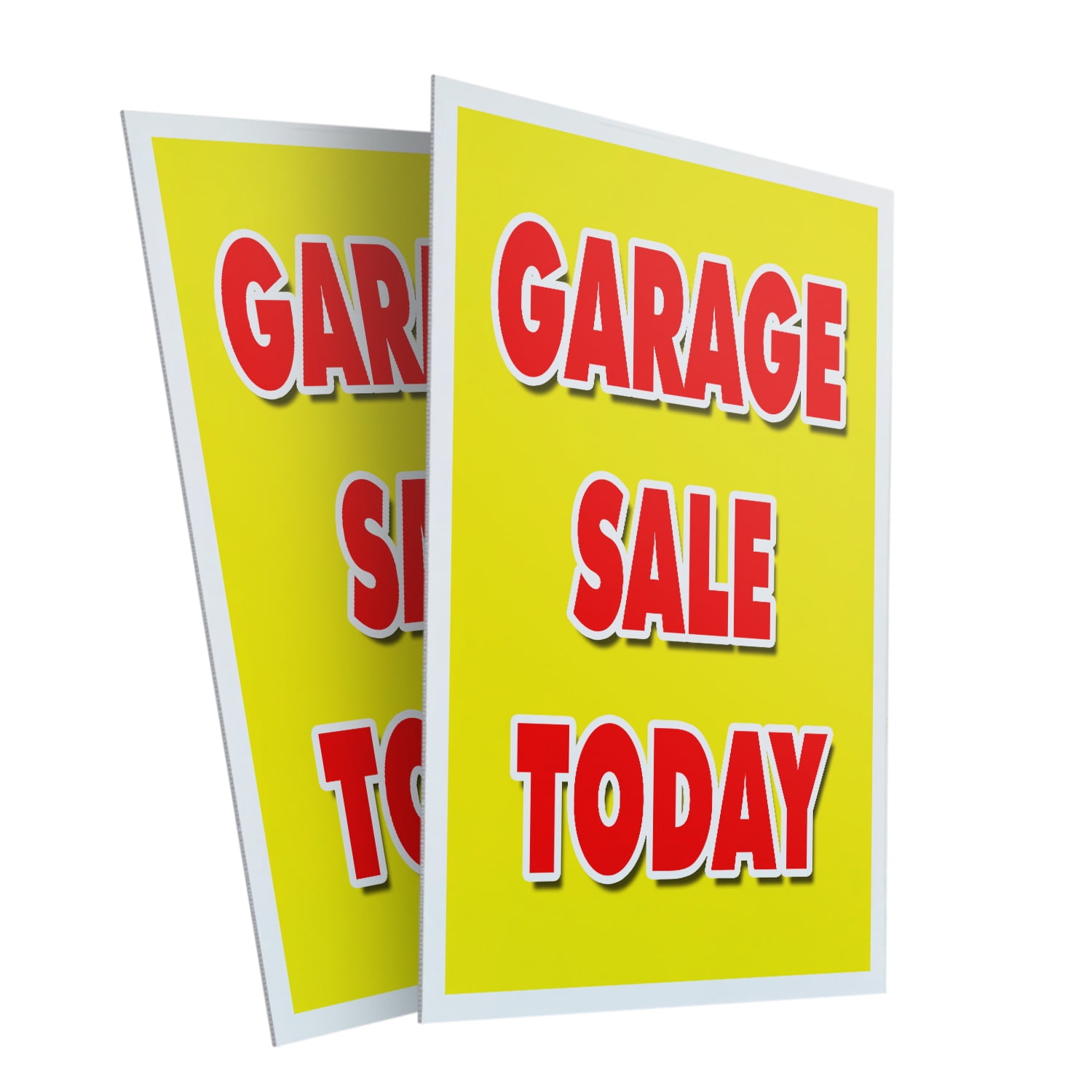 Garage Sale Today (2-PACK) 24" x 36" Plastic Signs | Sign Insert 4mm