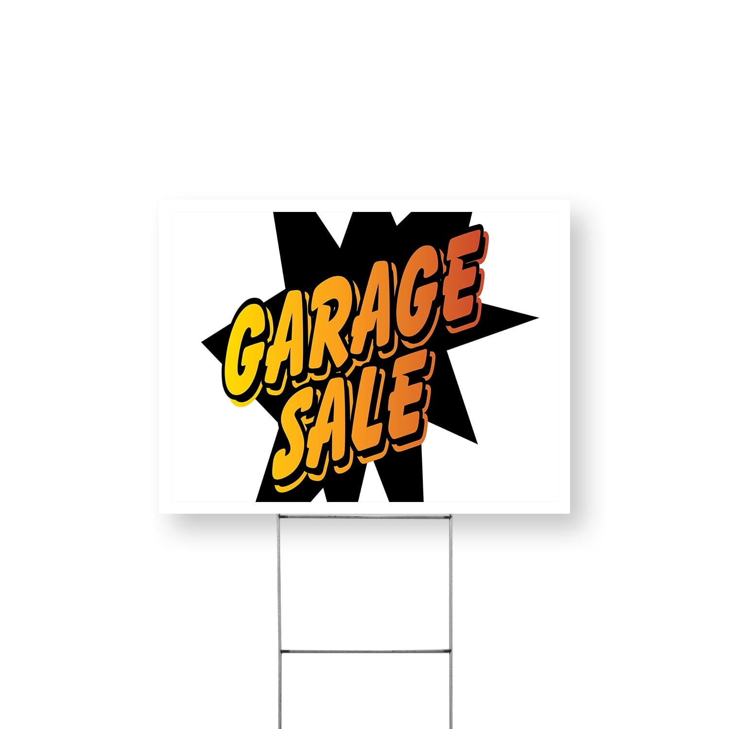 Garage Sale Yard Sign 12 Inch x 16 Inch Double Sided Weatherproof Heavy