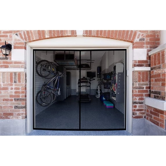 Garage Screen Door for 1 Car Garage 9x7 ft Magnetic Closure Heavy Duty Weighted Bottom Fiberglass Mesh Retractable Screen Net Easy Install