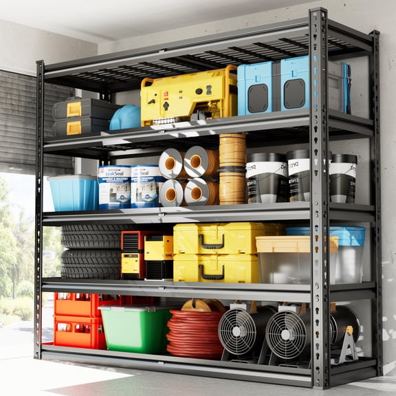 Garage Shelves, 5-Tier Heavy Duty Garage Shelves, Adjustable Metal Storage Shelves for Warehouse,Industrial,Workshop,Basement, 48" W x 24" D x 72" H