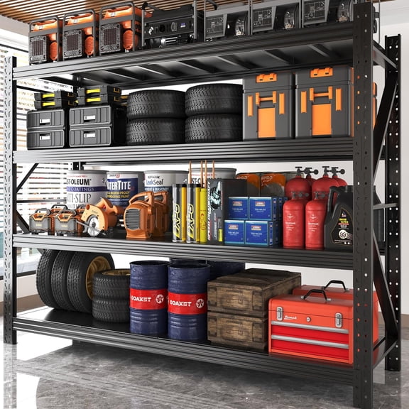 Garage Shelves Heavy Duty 67" W Metal Garage Shelving Unit High Load Capacity Industrial Storage Shelves for Garage Warehouse Basement