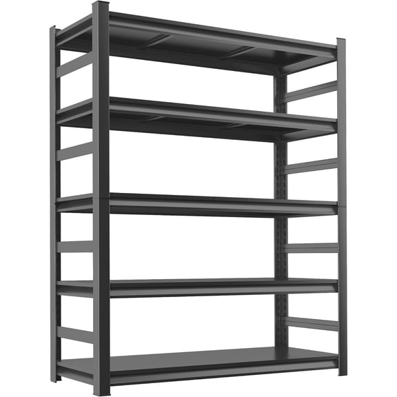 Garage Shelving, 3000 LBS Heavy Duty Metal Storage Shelves with Anti-Fall Rails, 5-Tier Adjustable Storage Rack for Garage, Warehouse, Basement, 35.4" W x 15.7" D x 72" H