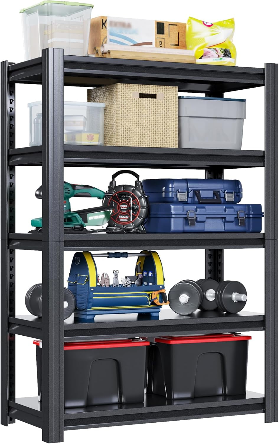 Garage Shelving, 5 Tier Adjustable Metal Shelving, 72"×35"×16", 2500LBS