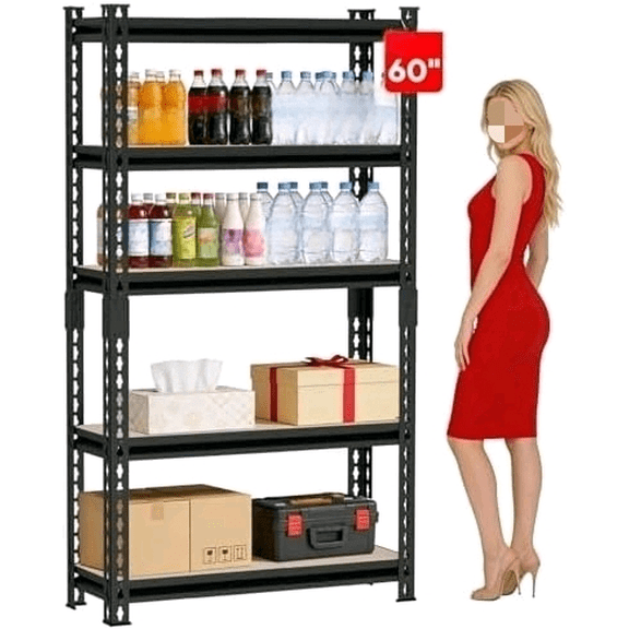 Garage Shelving 5 Tier Adjustable Metal Storage Shelves, Heavy Duty 1500LBS Capacity Rack for Warehouse, Pantry, Closet, Kitchen$$Home Decor, Kitchen, & Other