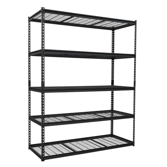 Garage Shelving, 5-Tier Heavy Duty Garage Shelving, 60" L x 24" W x 78" H Storage Shelves Adjustable Height, Metal Shelves for Kitchen Pantry Basement Laundry, Easy Assemble