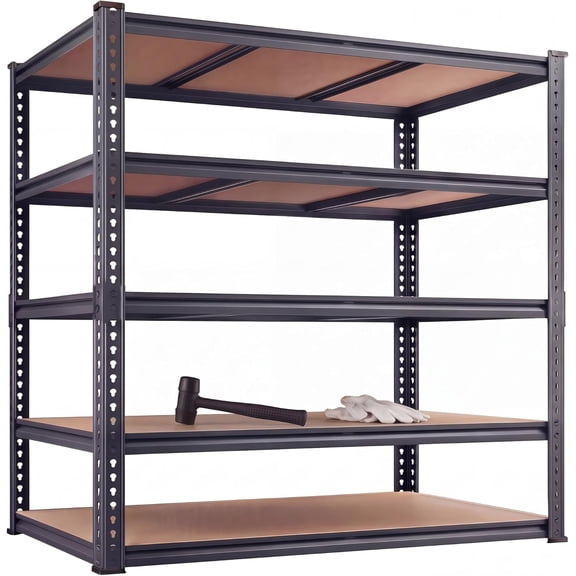 Garage Shelving Heavy Duty, 3000LBS Metal Storage Shelves 5 Tier, Adjustable Shelving Unit 46" W x 20" D x 72" H, Boltless Garage Storage Rack for Garage Basement, Pantry, Warehouse 1Pcs