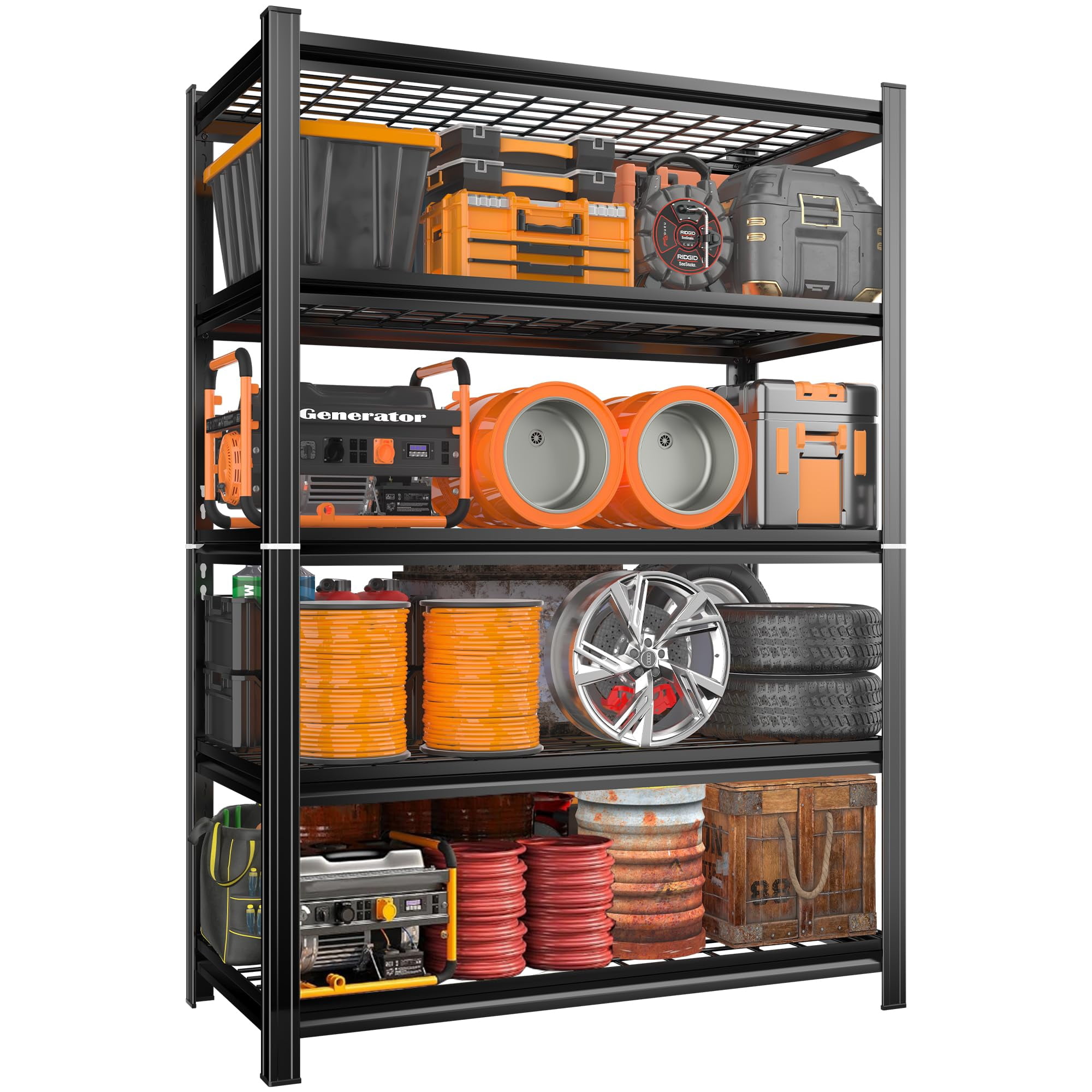 New! 5 Shelf Garage Rack Storage Organizer Heavy Duty 48