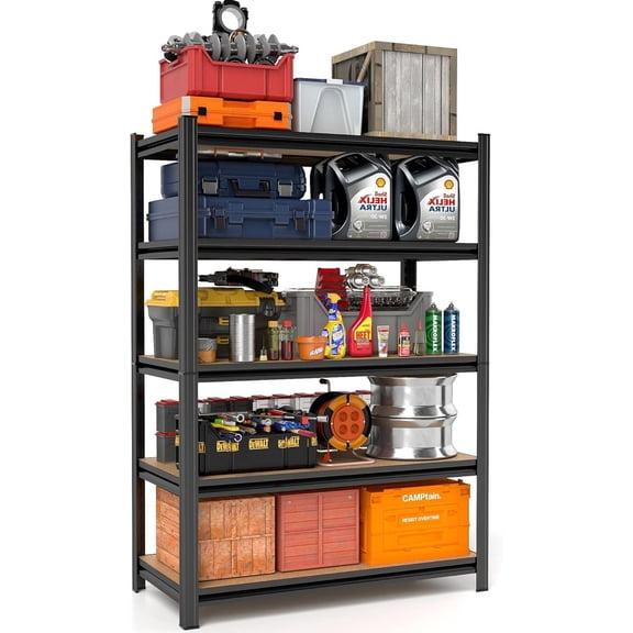 Garage Shelving, Heavy Duty Shelving Unit, 2750 LBS Capacity, Easy Assembly, Adjustable 5-Tier Metal Garage Shelving, Storage Shelves for Basement,Warehouse, 35.4” W ×15.7” D ×72” H