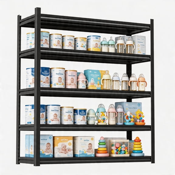Garage Shelving, Metal Shelves for Storage,3000lbs Standing Shelves,Heavy Duty Shelving with Adjustable Shelf for Garage Kitchen Warehouse Pantry Basement (72×40×18in-5 Tier)