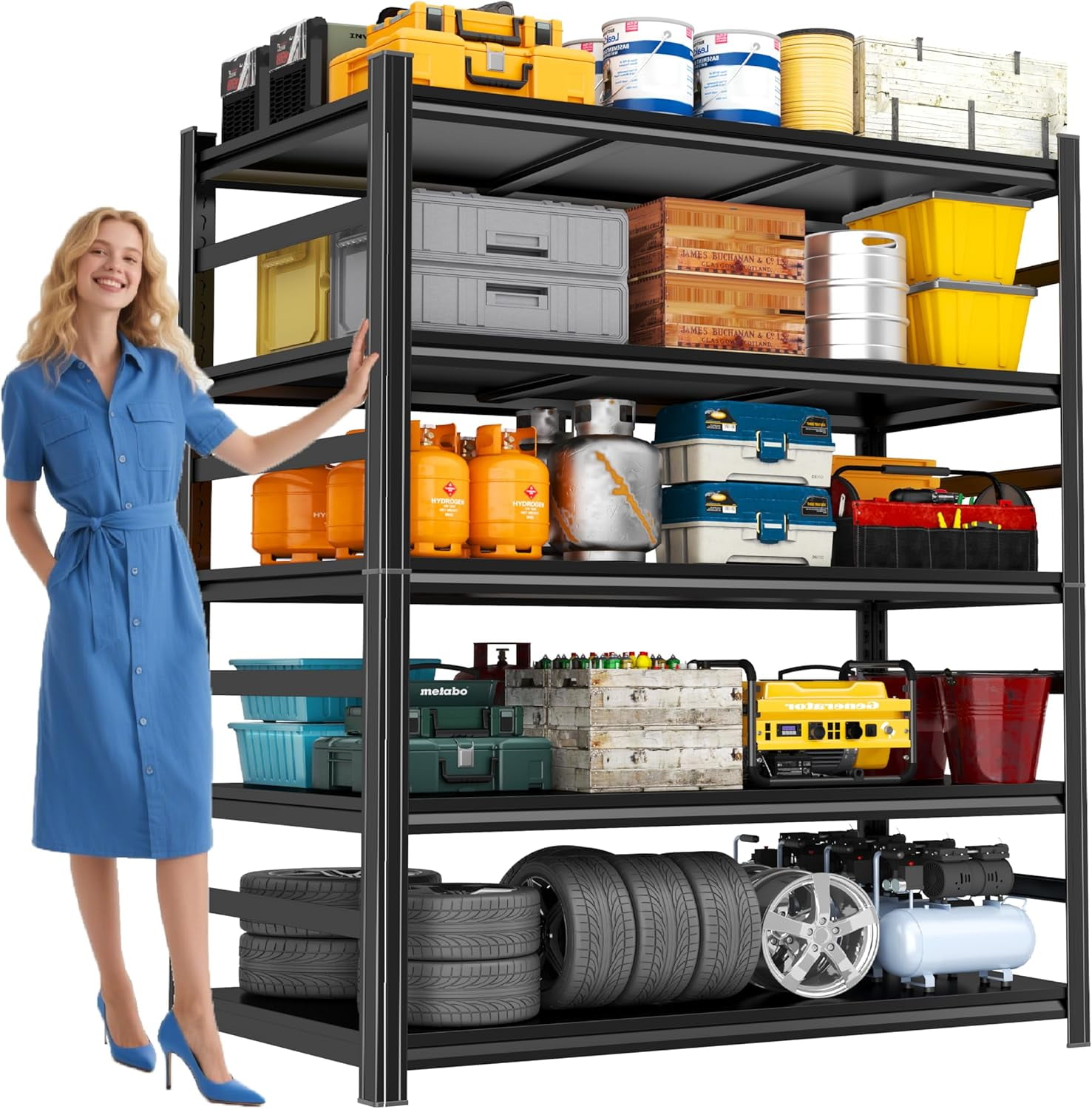Garage Shelving Metal Storage Shelves 3500LBS Garage Storage Shelves ...