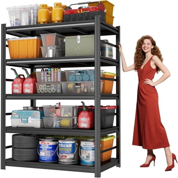 Garage Shelving Metal Storage Shelves 5-Tier Adjustable Metal Shelving Units 3500Lbs Storage Shelves Heavy Duty for , Warehouse, Basement