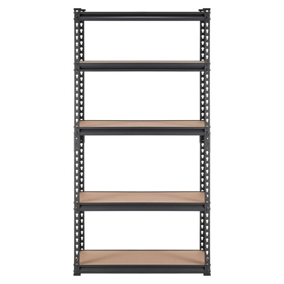 Garage Shelving Unit 5-Tier, 2000 lbs Heavy Duty Metal Shelves, Adjustable Utility Rack Organizer, 30x12x60 Inch Black for Kitchen Pantry Basement