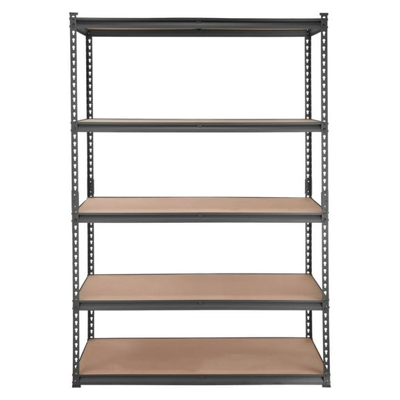 Garage Shelving Unit 5 Tier, Heavy Duty Metal Shelves 2000lbs Capacity, Adjustable Utility Rack Organizer 24x72 Inch Black