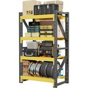 Garage Shelving Unit 78.8"H 4200bls Heavy Duty Storage Shelves Easy Assembly 4-Tier Adjustable Metal Steel Utility Shelf  for Garage, Basement, Warehouse,Black and Yellow(78.8" H x 47.3" W x 23.7" D)